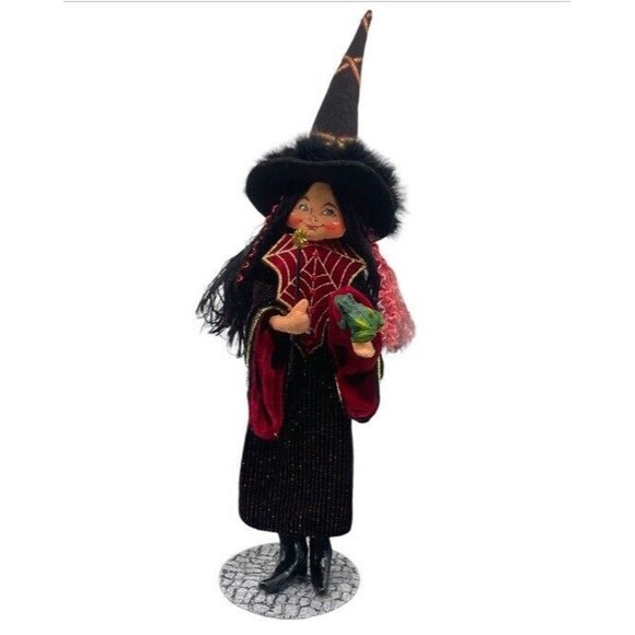 Annalee Halloween Witch Doll 2006 Magical Frog Wand Boots Fancy Witchcor… - Picture 2 of 11